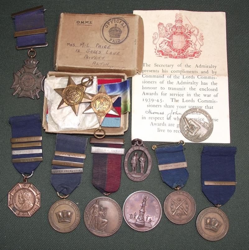 WW2 Royal Navy Casualty Medal Group, Petty Officer T.Weeks. 1939 Operation ''Royal Marine'' D.S.M.