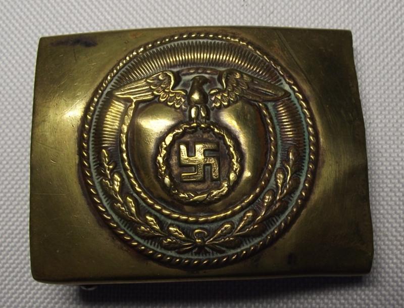 Early SA Brass Buckle. Horizontal Swastika Type.