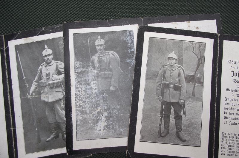 WW1 German Death Cards. Pickelhaube Photos.