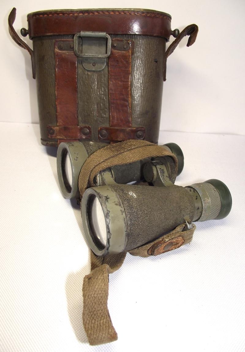 WW1 German Voigtlander Fernglas 08, with Ersatz Carry Case.