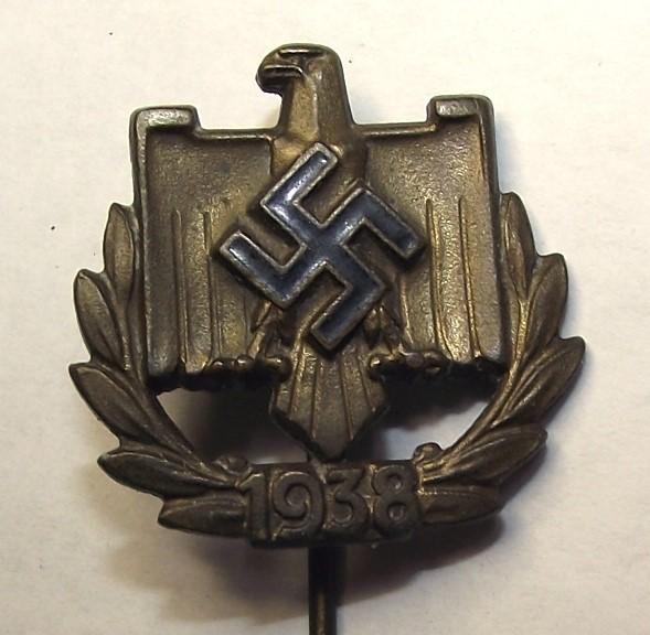 WW2 German Stick Pin. 1938 NSRL Performance Badge