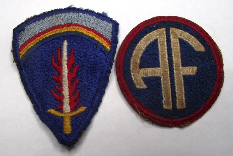 2 X WW2 U.S. Cloth Patches. A.F. and SHAEF.