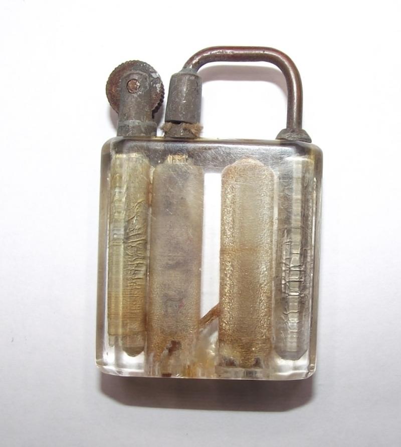 WW2 Period Pexi Glass Petrol Lighter.