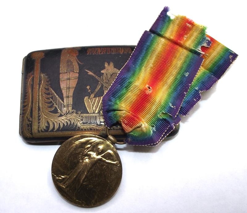 Dorset Yeomanry Victory Medal and Souvenir Egypt Cigarette Case.