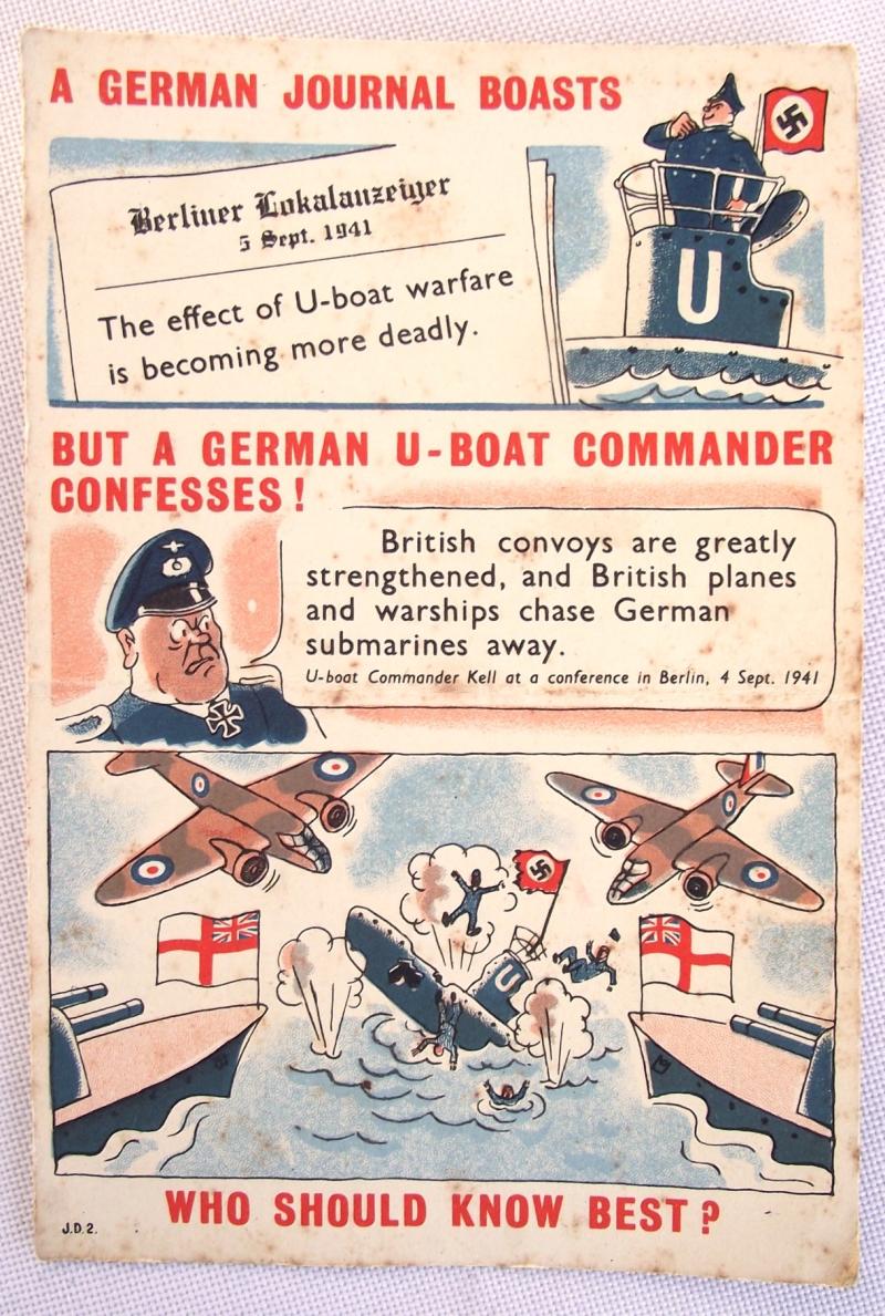 WW2 British Postcard. U-Boat Funny!