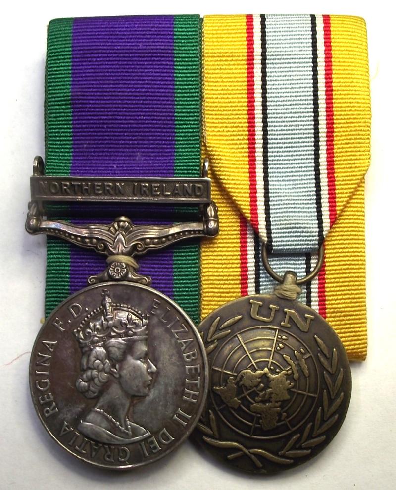 Welsh Guards Northern Ireland GSM and United Nations Medal Pair.