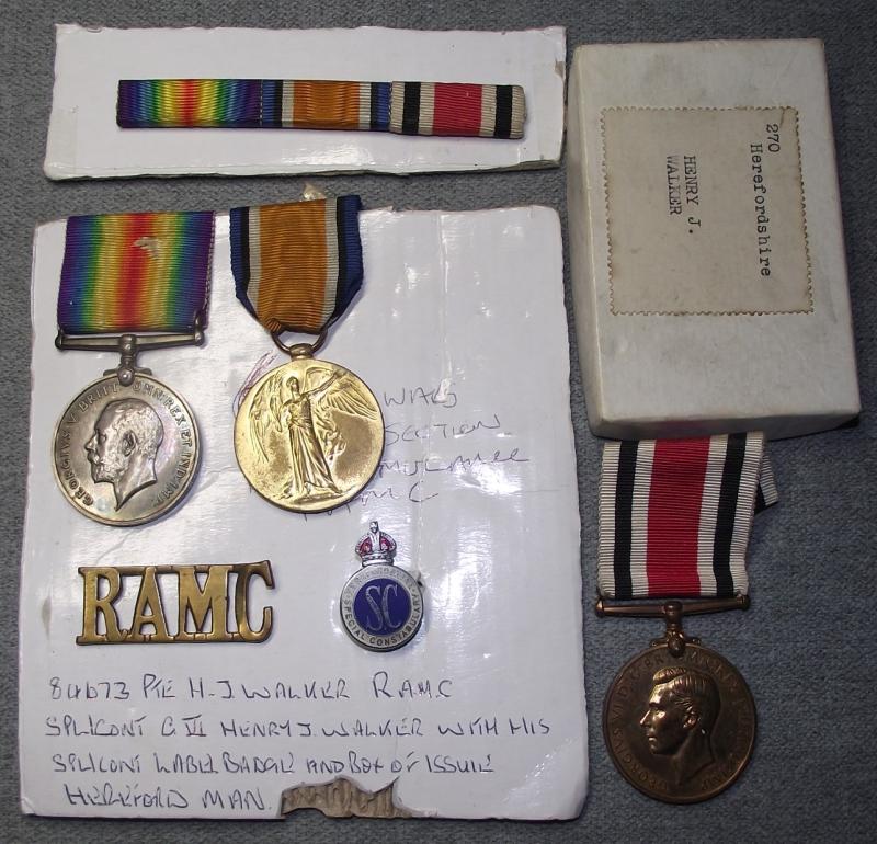 WW1 RAMC Medal Pair and Special Constabulary Medal. 6th S.Wales Mounted Section, Field Ambulance.