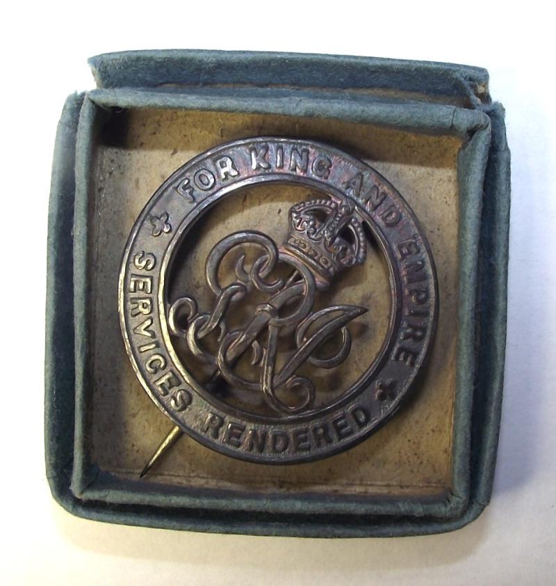 WW1 British Boxed Silver Wound Badge.