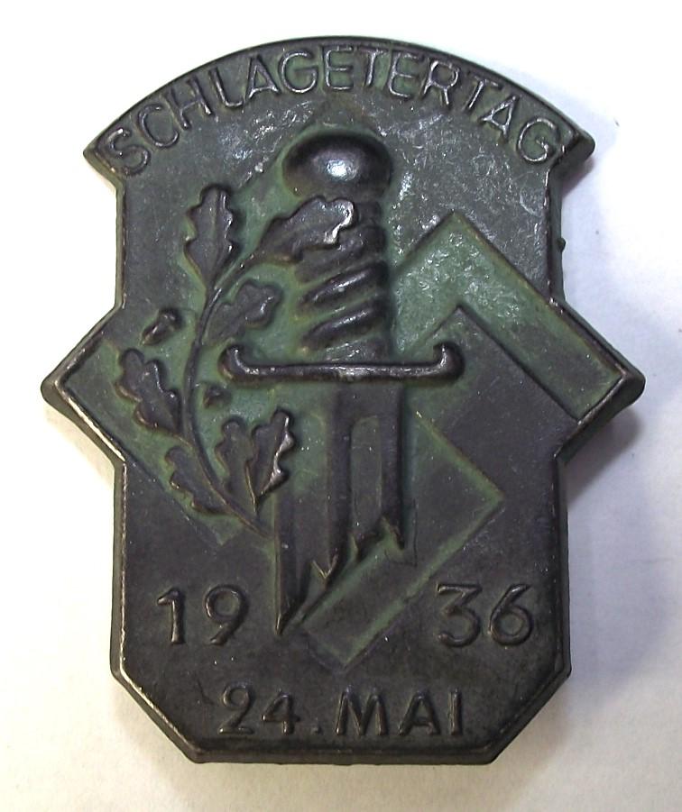 Schlagetertag Event Badge/Tinnie. 24.Mai, 1936,