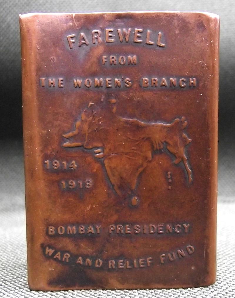 WW1 Bombay War and Relief Fund Matchbox Cover.