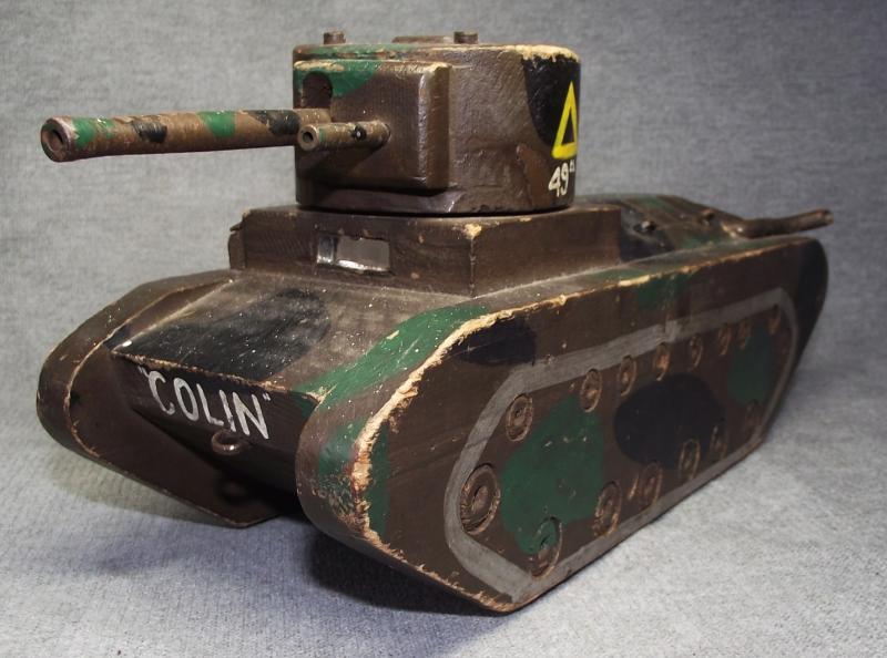 Wooden Toy Valentine Tank Piggy Bank. 49th APCR.
