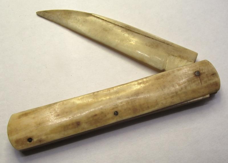 Napoleonic Hand Carved Bone Pen Knife.