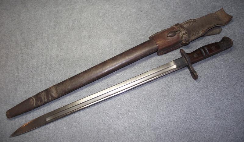 1913 Pattern Bayonet, 1916 Dated, with 1914 Pattern Leather Frog.