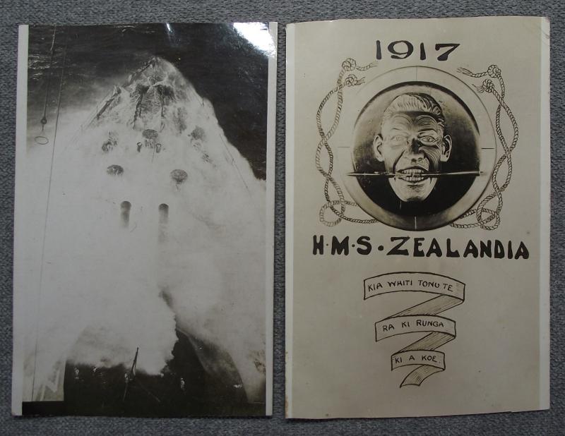 2 X WW1 HMS Zealandia Postcards.