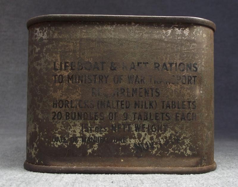 Complete WW2, Ministry of War, Lifeboat and Raft Ration Tin.