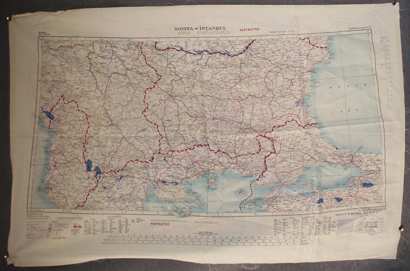 British Silk Escape and Evasion Map. The Aegean/ Sofia-Istanbul.