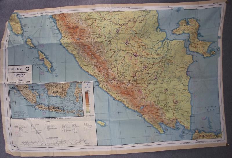 British Silk Escape and Evasion Map. Sumatra-Java-Borneo.