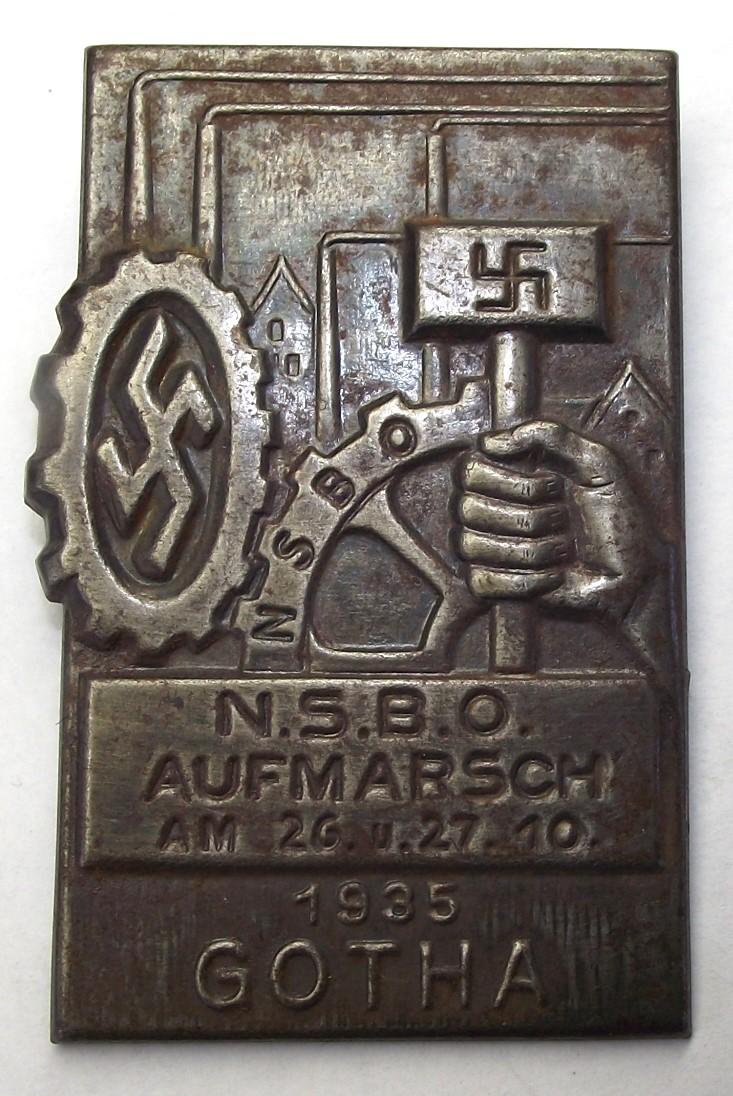 NSBO Event Badge/Tinnie. Gotha, 1935.