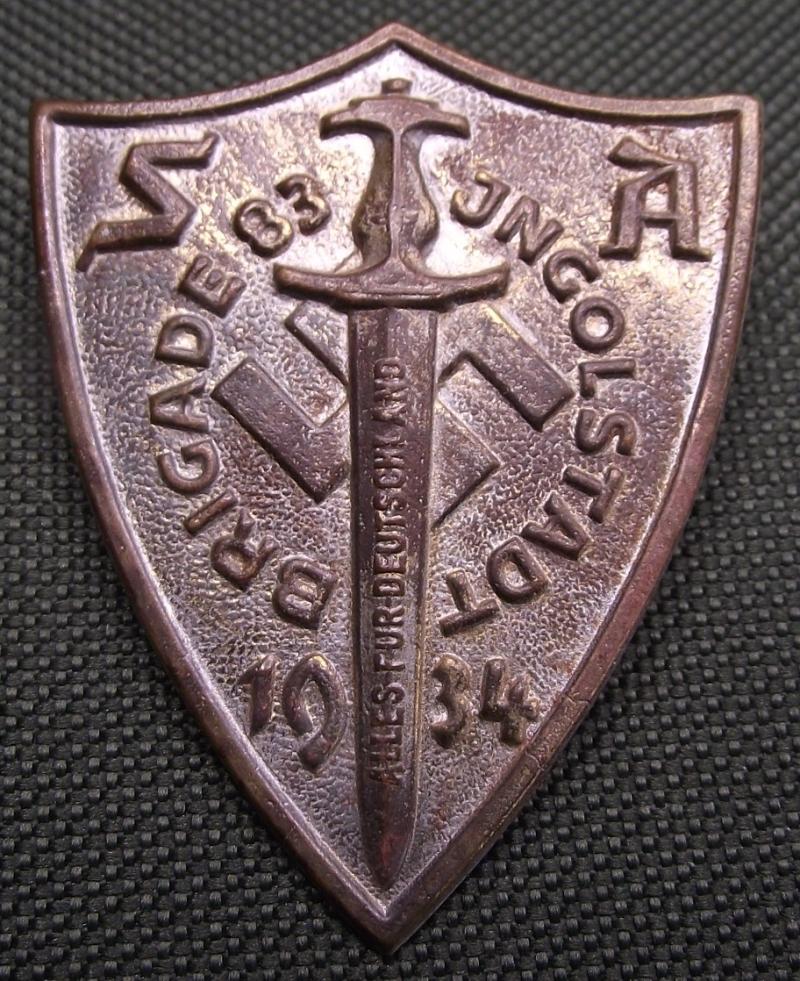 SA Event Badge/Tinnie. Brigade 83, Jngolstadt, 1934.