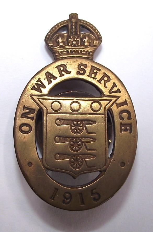 British 1915 ''On War Service'' Lapel Badge.