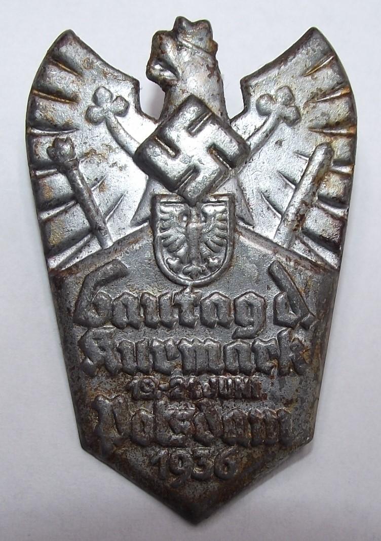 Gautag Event Badge/Tinnie. Kurmark-Potsdam, 1936.