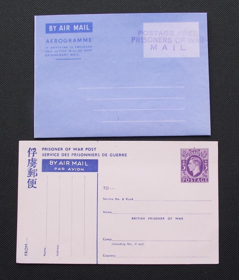 2 X WW2 British POW Airmail Post.