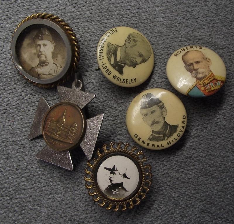 6 X British Boer War Sympathiser Pin Back Badges.