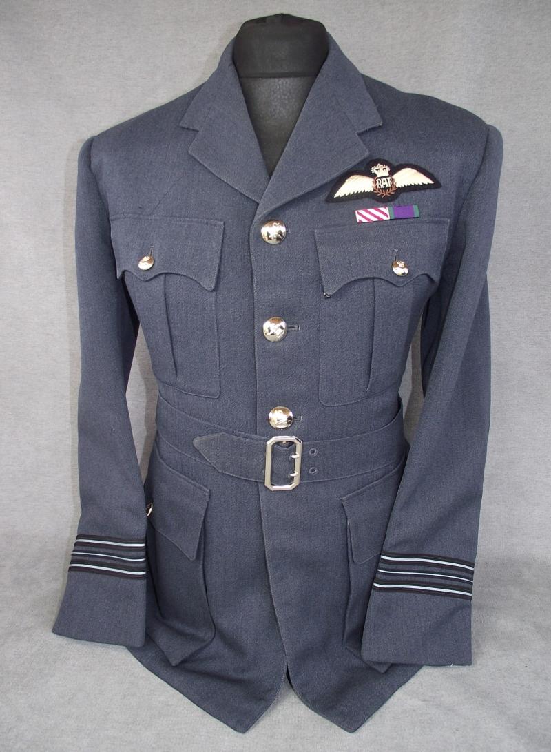 Named RAF Pilot Officer Tunic and Trousers Set. DFC, Vulcan Pilot.