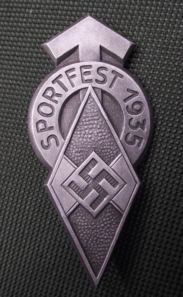 Hitler Youth Tinne/ Event Badge. Sportfest, 1935.