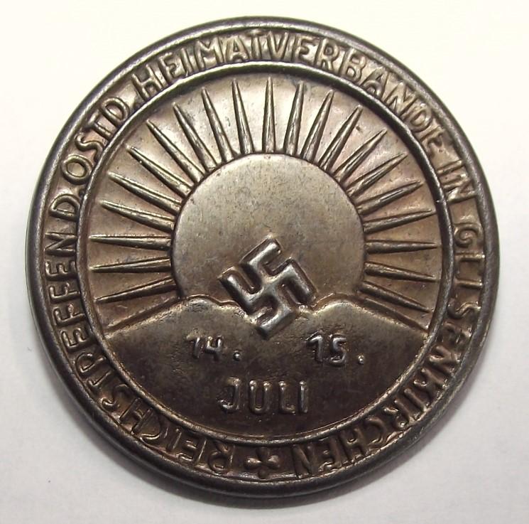 Reichstreffen Event Badge/Tinnie. Heimatverbande Gilsenkirchen.