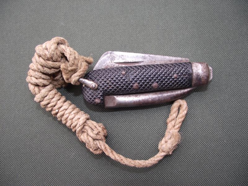 1945 Dated British Clasp Knife and Lanyard.