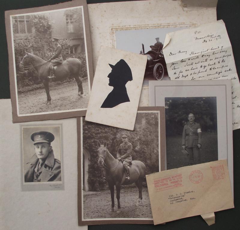 WW1 Officers Photo Group with Poignant Condolence Letter on Loss of Son.