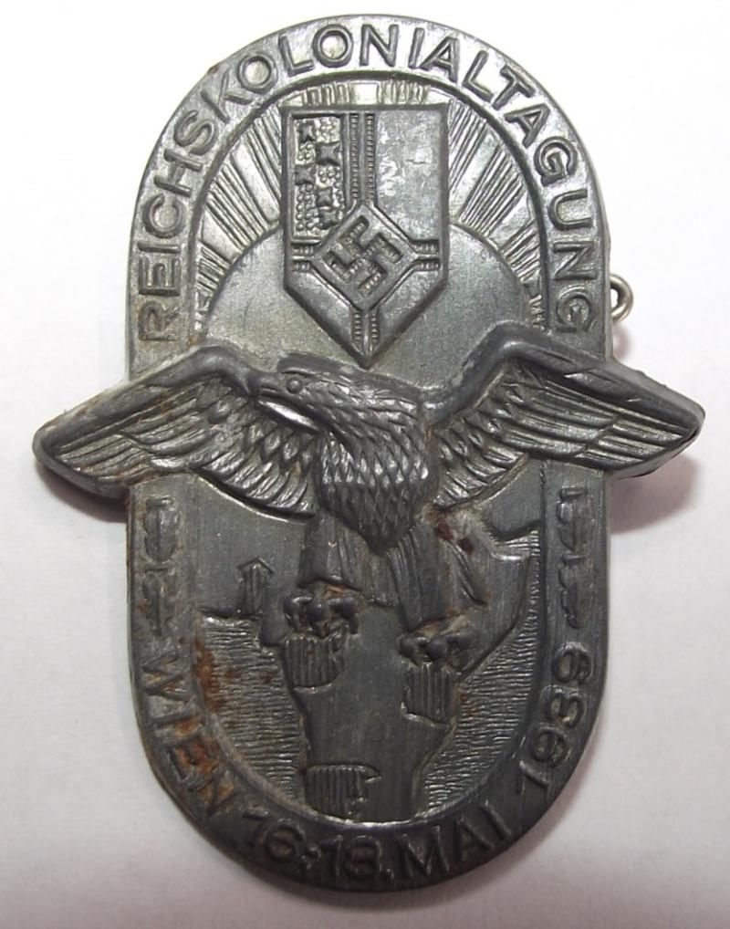 Third Reich Event Badge/Tinnie. Reichs-Kolonialtagung, Wien 1939.