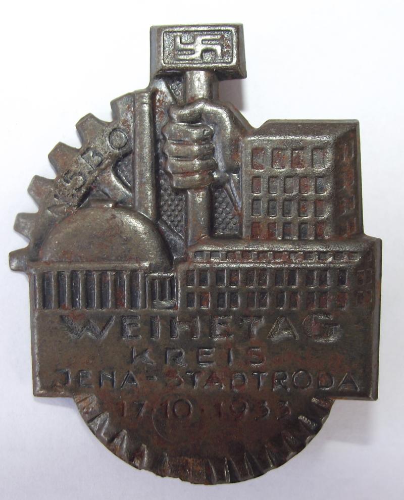 NSBO Event Badge/Tinnie. Weihetag Kreis Jena. 1933.
