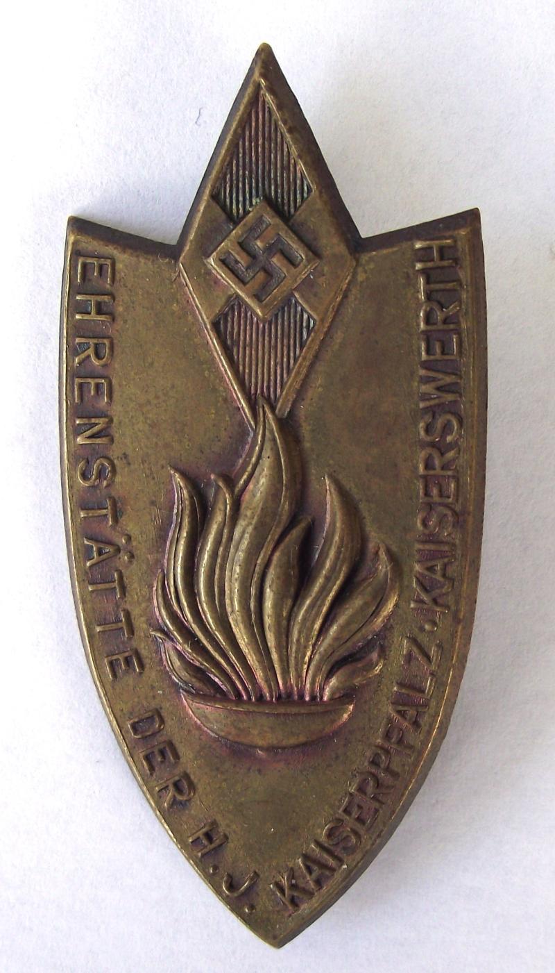 Hitler Youth Tinne/ Event Badge. Ehrenstatte Der HJ.