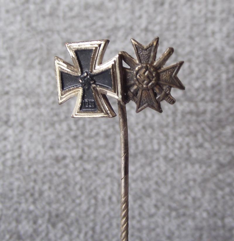 WW2 Iron Cross Forst Class and Second Class KVK Stick-Pin. L/18, B.H.Mayer.