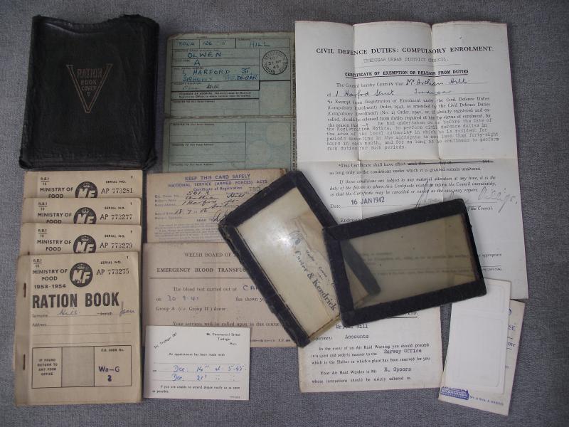 Victory Ration Book Cover and Contents. Tredgar, S.Wales, Intererest.