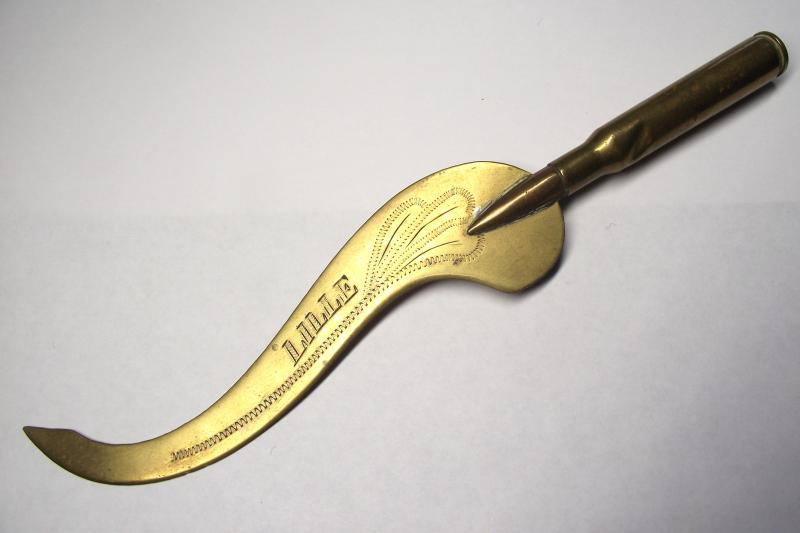 WW1 Bullet Souvenir Letter Opener. Lille.