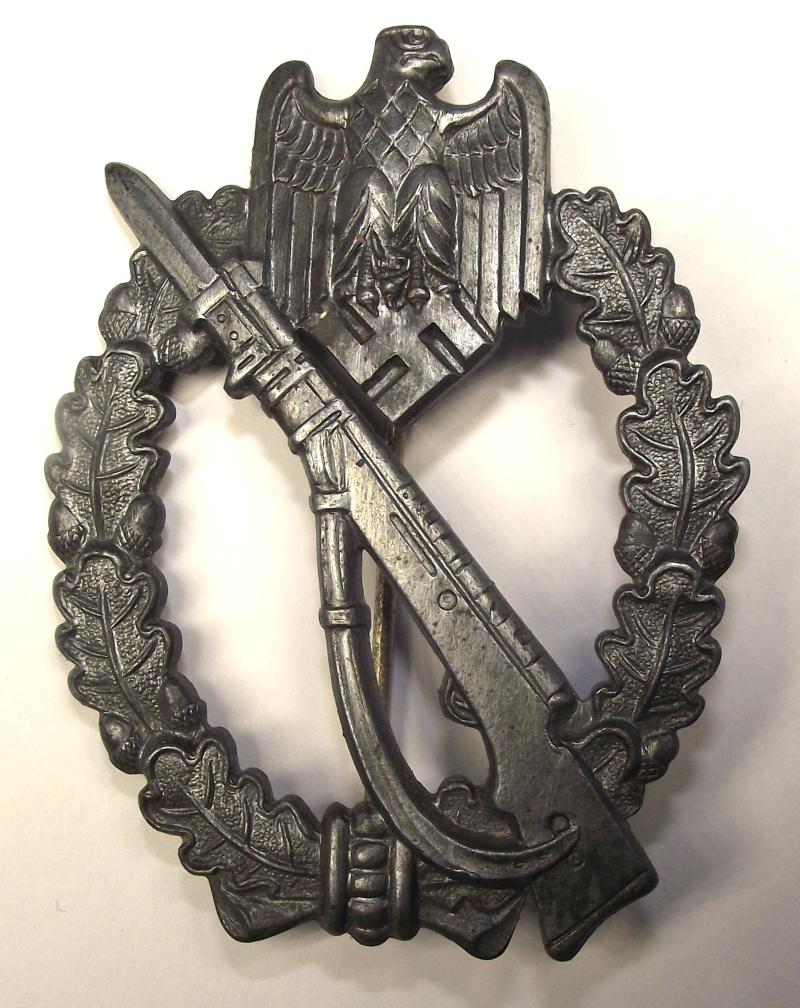 WW2 German Silver Infantry Assualt Badge. FZZ, Fritz Zimmermann.