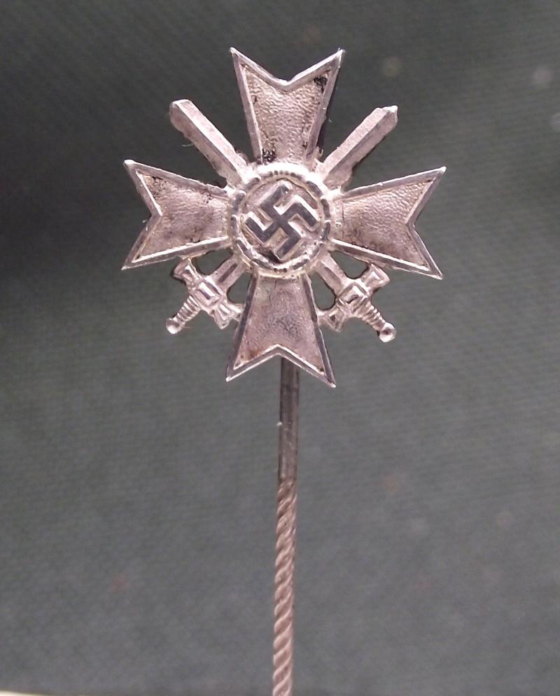 WW2 German 9mm Stick Pin. First Class KVK with Swords L/13, Paul Meybauer.