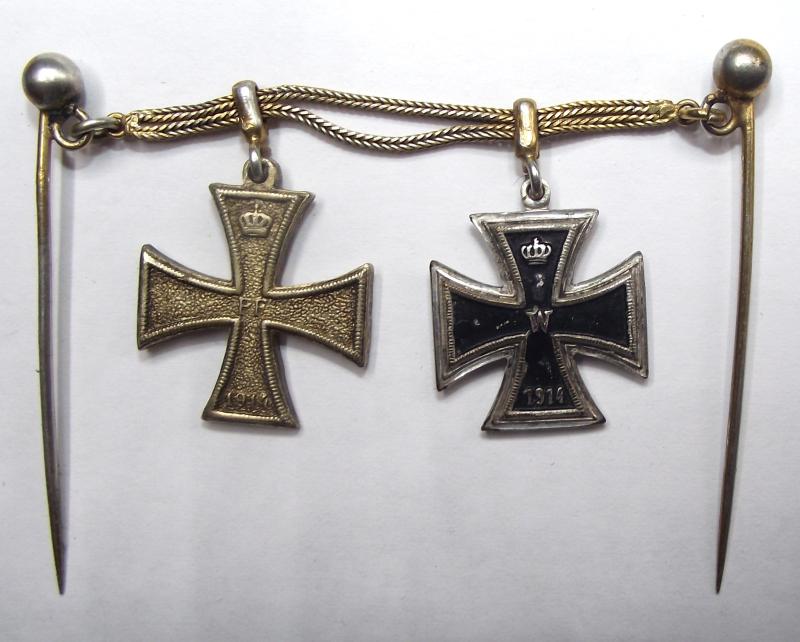 Imperial German Two Place Miniature Medal Chain.