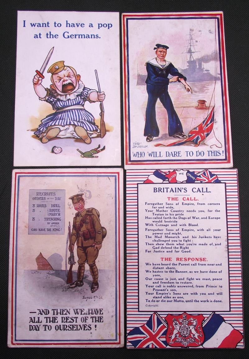 4 X WW1 British Post Cards. Abertillery, South Wales.