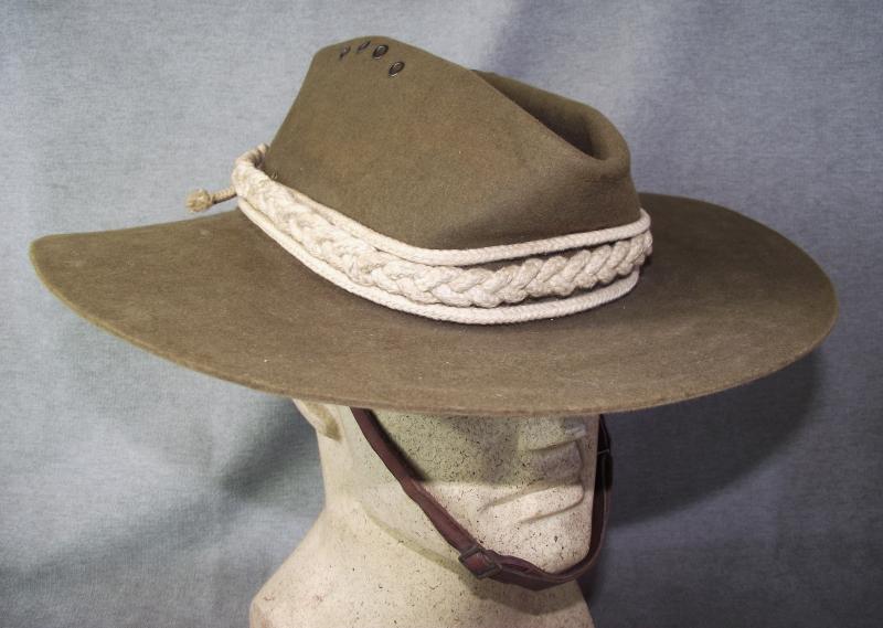 1944 Dated Australian Slouch Hat with Parachute Cargo Chord Puggaree.