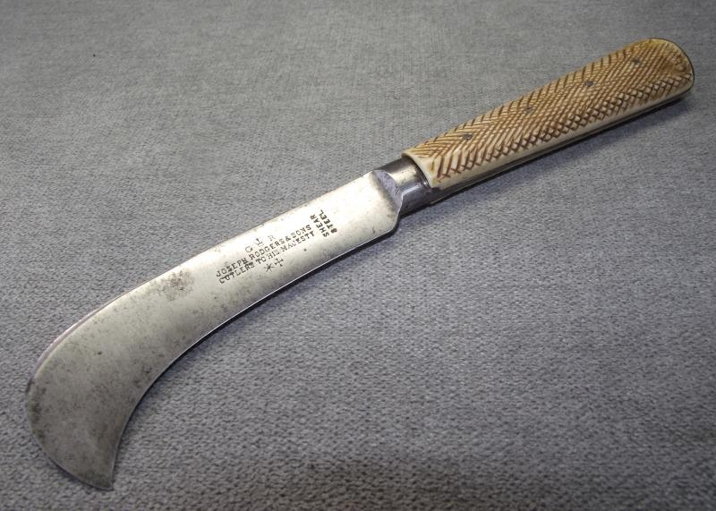 1920's Vintage J.Rodgers & Sons Bone Handle Pruning Knife.