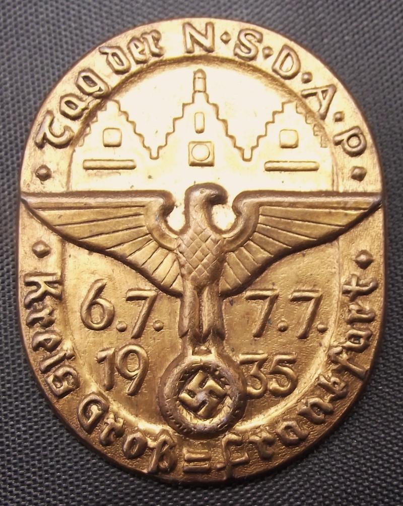 NSDAP Event Badge/Tinnie. Frankfurt, 1935.