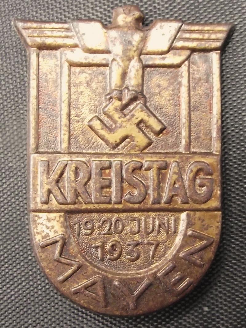 NSDAP Event Badge/Tinnie. Kreistag Mayen, 1937.