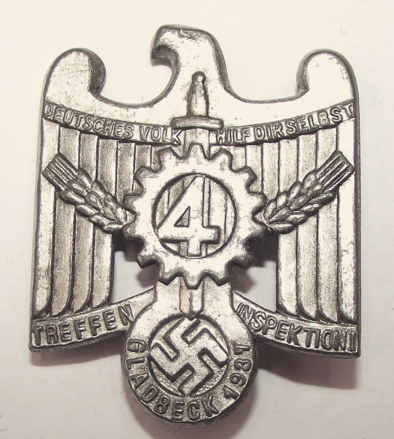 NSDAP Event Badge/Tinnie. Treffen Inspektion, Gladbeck, 1937.