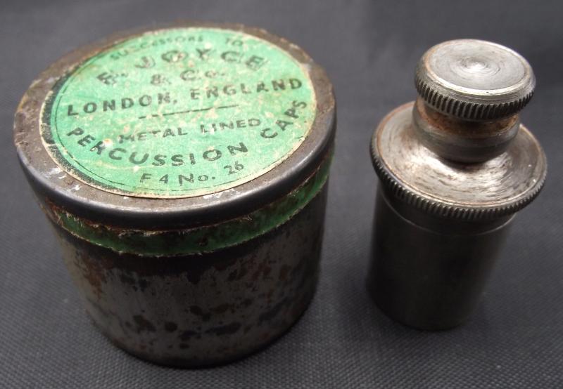 19th Centuary Percussion Pistol Cap Box and Oiler.