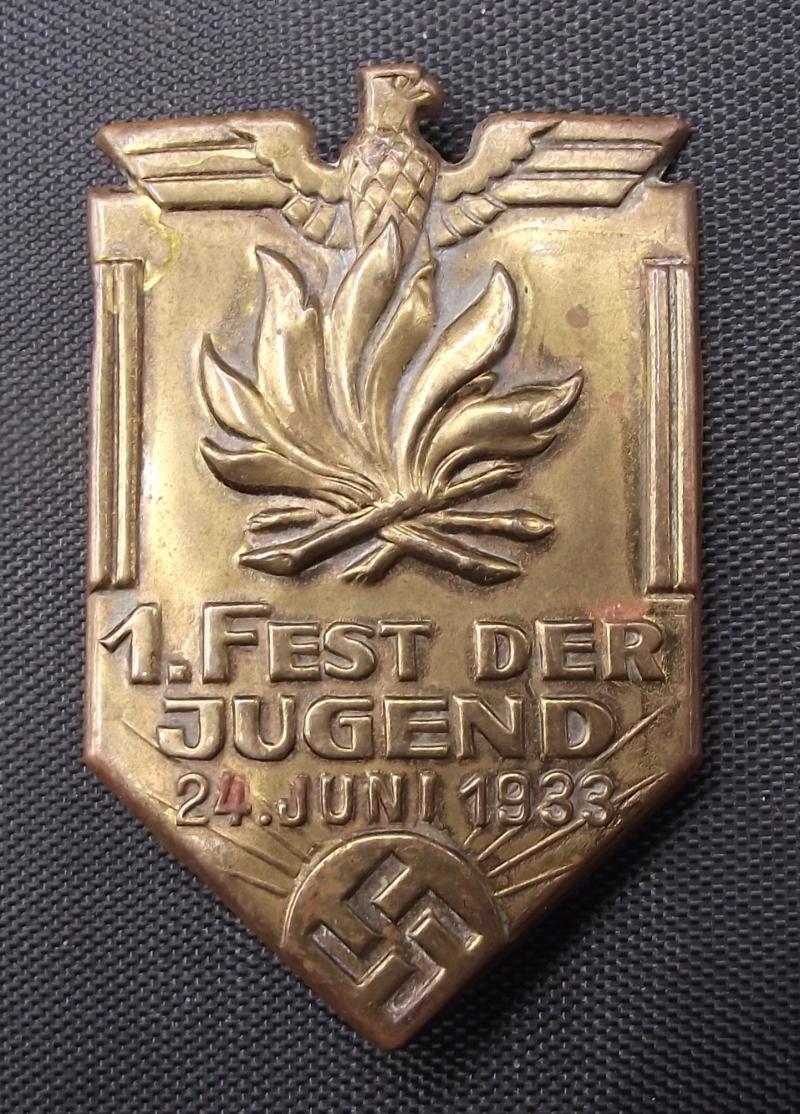 Hitler Youth Tinne/ Event Badge. 1.Fest Der Jugend, 1933.