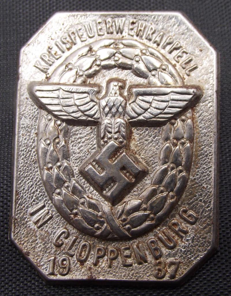 Feuerwehr Event Badge/Tinnie. Cloppenburg, 1937.